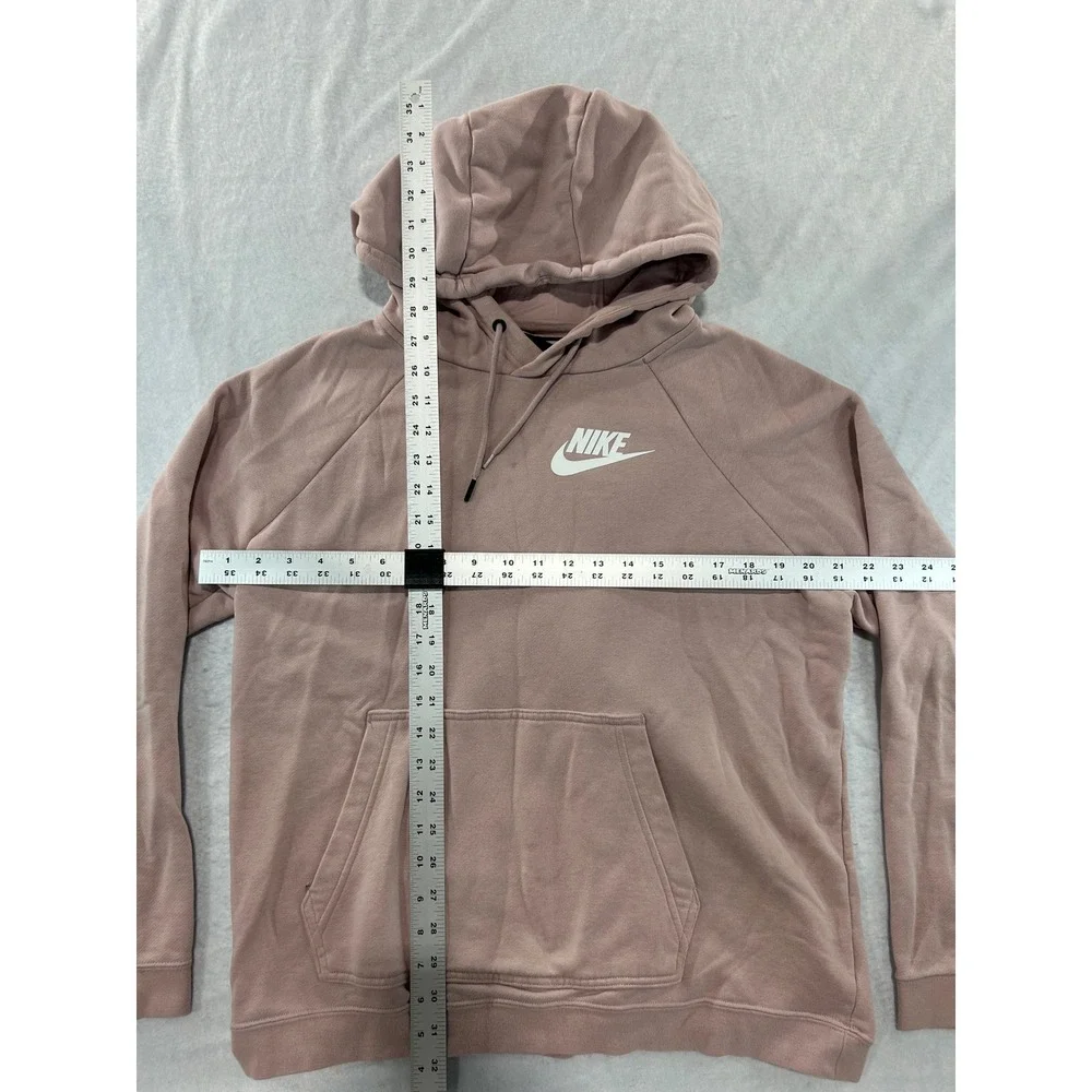 Nike Sportswear Essential Hoodie Mauve Pink Futura Logo Pullover Womens Large
